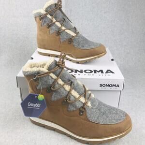 Sonoma Fleece Lining  Wool Accent Women's Hiking Boots Size 10 Retail $70 New